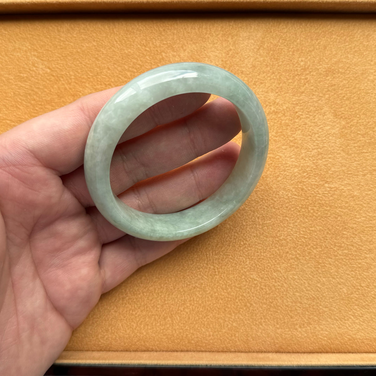 58mm Green Jade Bangle Bracelet