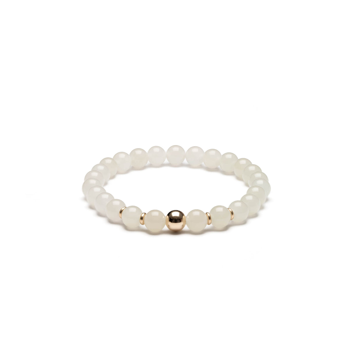 Graceful Spirit White Jade Bead Bracelet