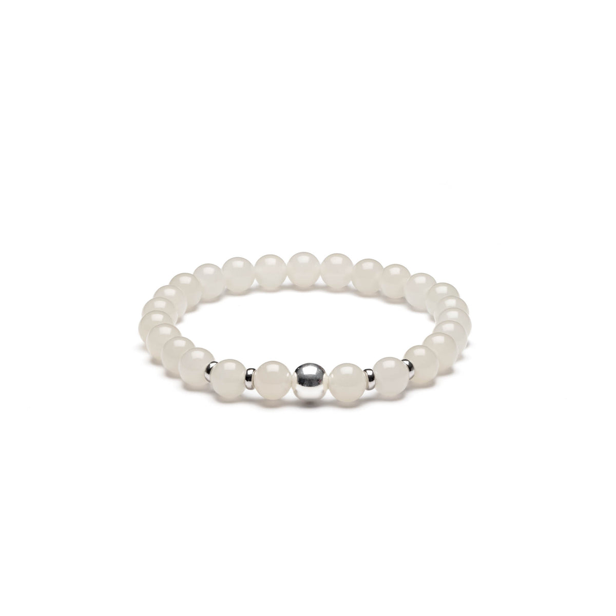 Graceful Spirit White Jade Bead Bracelet