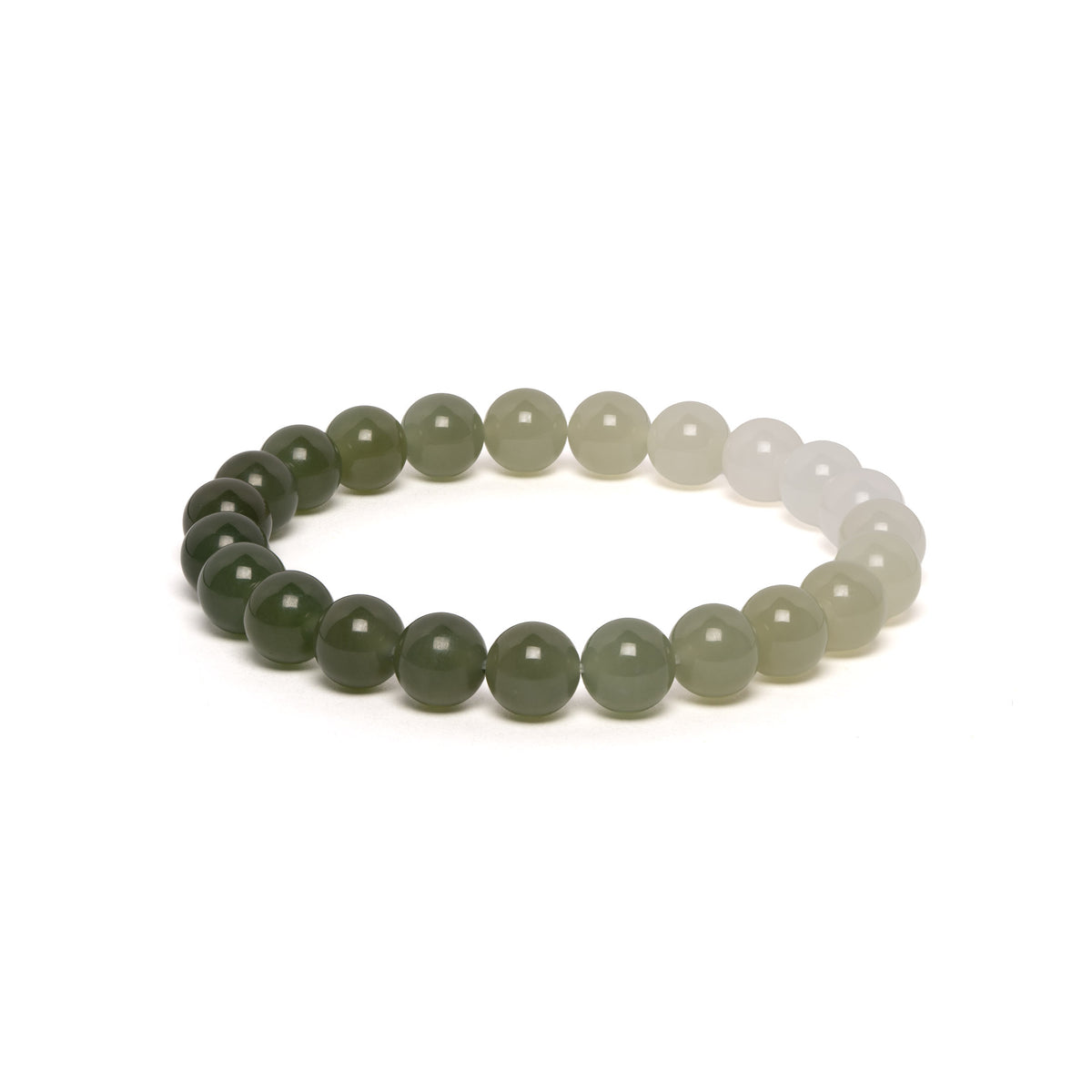 The Classic Bracelet with Gradient Nephrite Jade