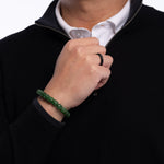 The Classic Barrel Bracelet with Green Hetian Nephrite Jade