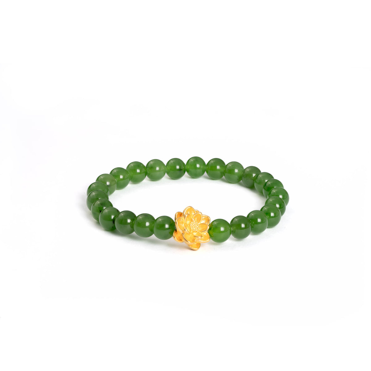 Jade Lotus Bracelet with 24K Pure Gold