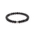The Solitaire Bracelet with Black and Grey Burmese Jade