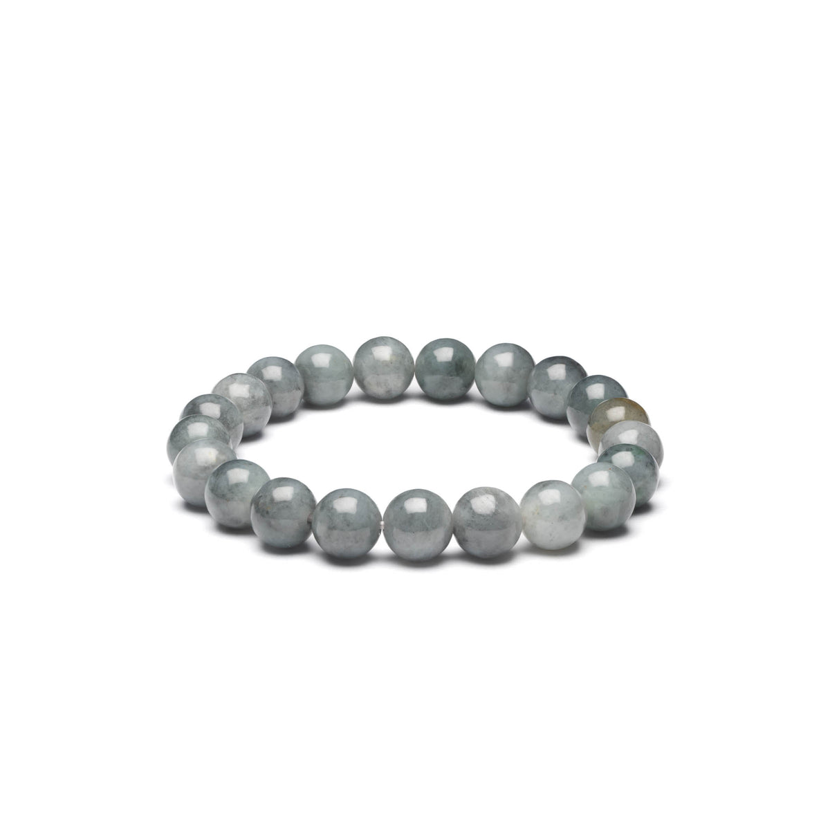 Greyish Green Jade Bead Bracelet - 9mm