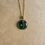 Kandy Disc Classic Jade Pendant - Icy Deep Green