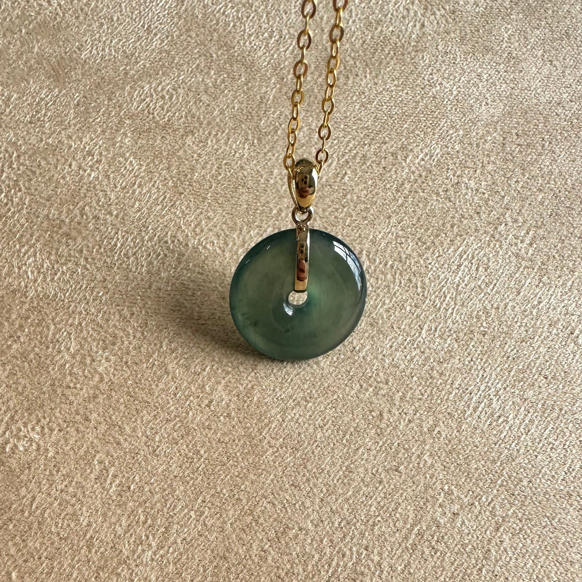 Kandy Disc Classic Jade Pendant - Icy Deep Green