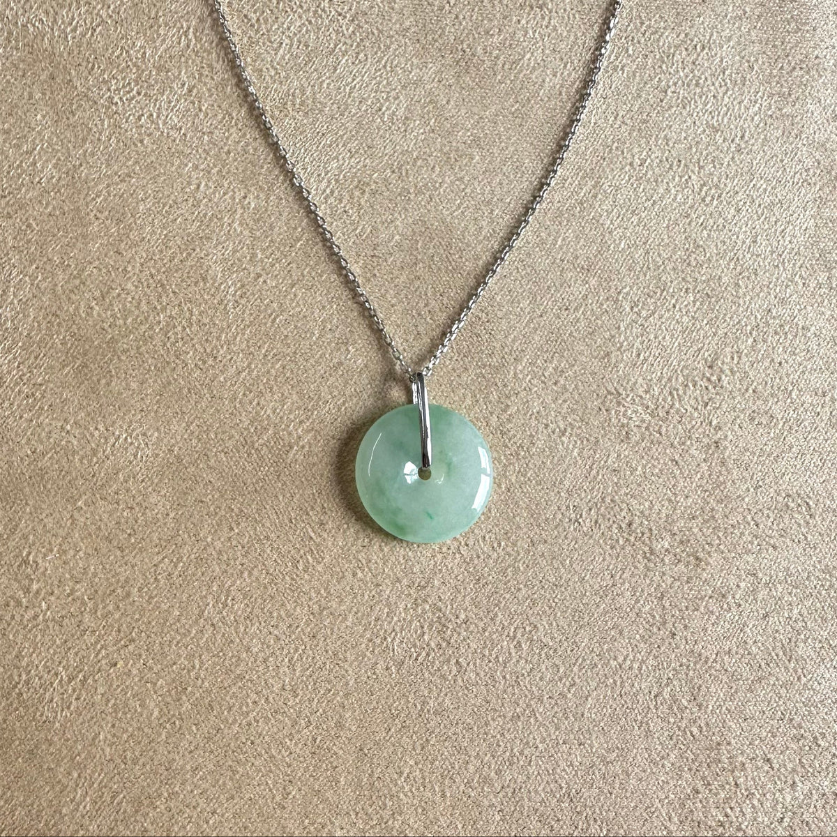 Kandy Disc Sleek Jade Pendant - Light Green