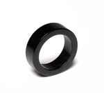 Ideali Flat Wide Black Fei Cui Jade Ring