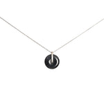 Kandy Disc Silver Jade Pendant - Black