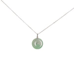 Kandy Donut Bare Diamond Jade Pendant - Icy Green