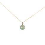 Kandy Donut Bare Diamond Jade Pendant - Icy Green