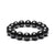 Mens Black Jadeite Jade Bead Bracelet - 13mm