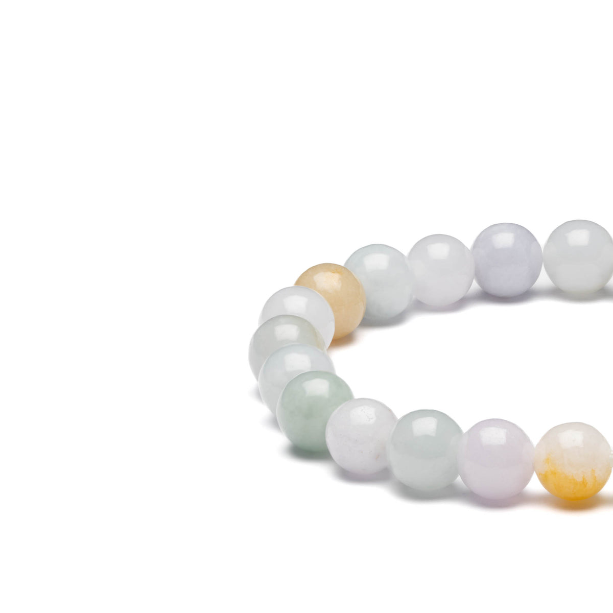 Small Multi Colour Jadeite Jade Bead Bracelet - 8mm