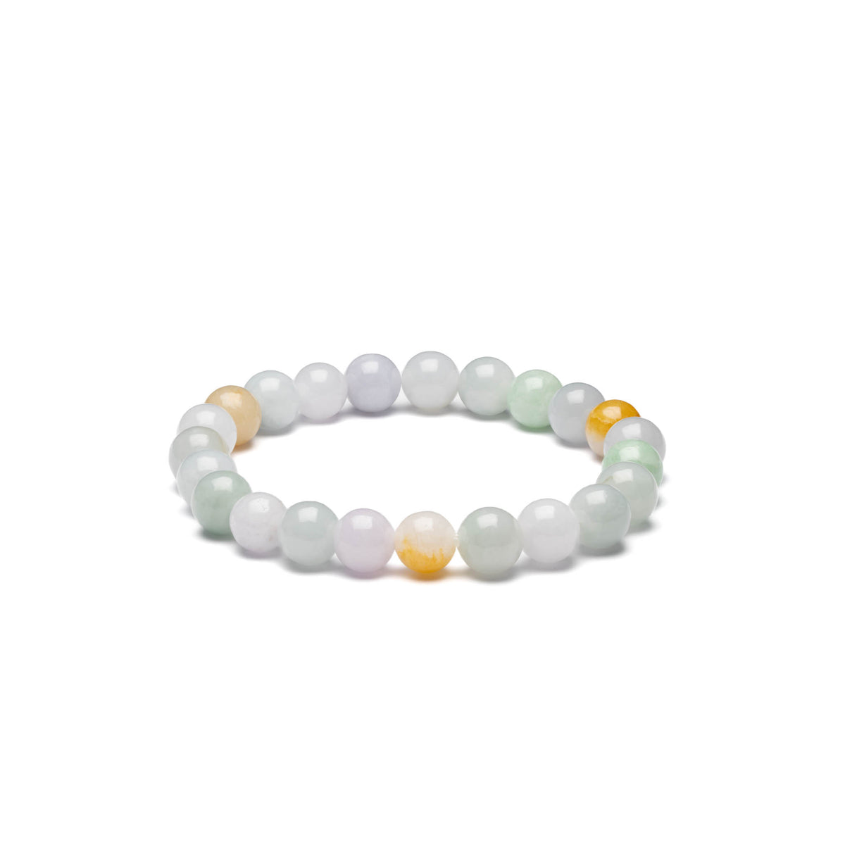 Small Multi Colour Jadeite Jade Bead Bracelet - 8mm