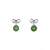 Sterling Silver Bow Stud Earrings with Green Jade Drops – 925 Fine Jewellery