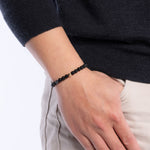 The Solitaire Bracelet with Black and Grey Burmese Jade