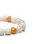 Three Colour Jade Bead Bracelet with Topaz - 10mm