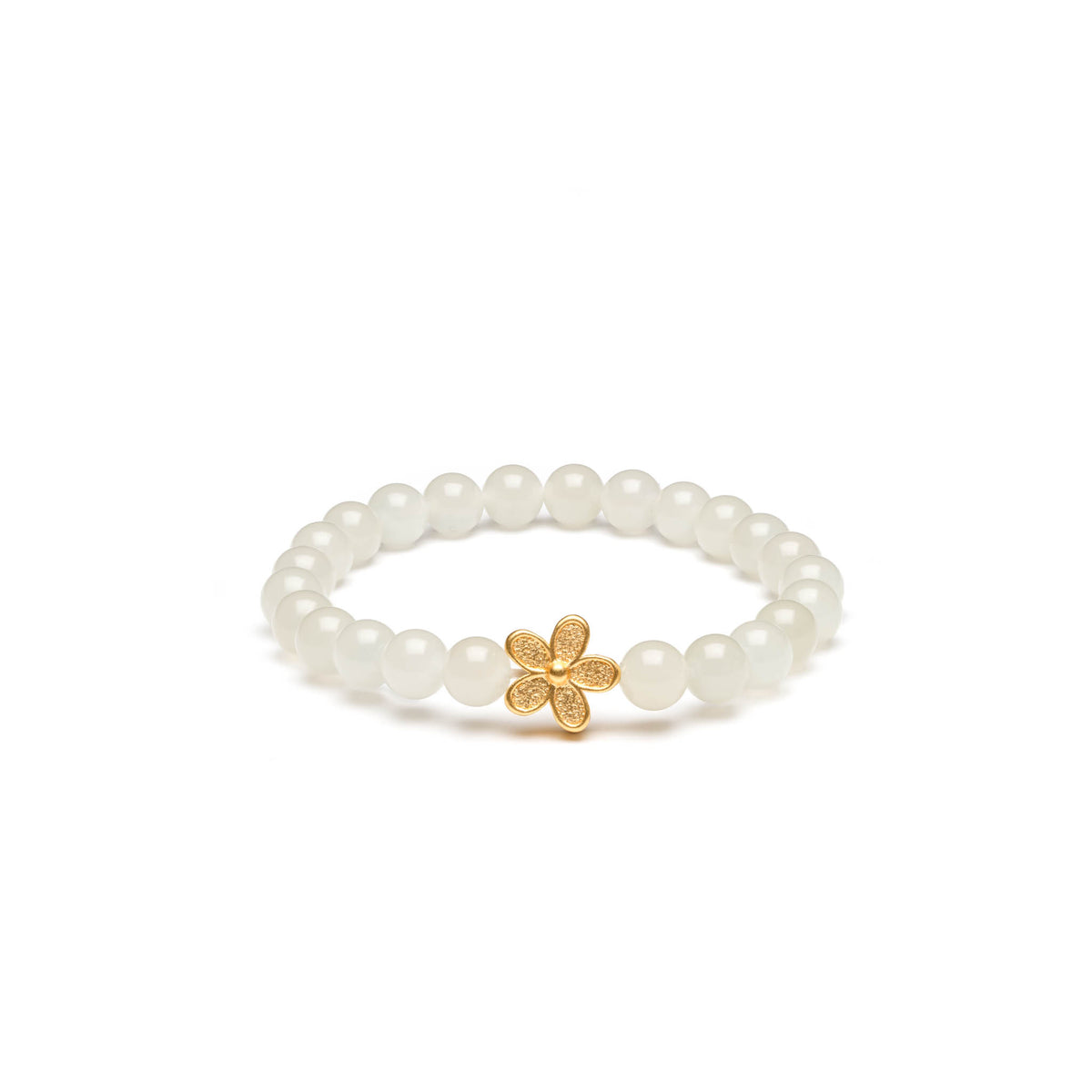 Golden Petal Jade Bracelet with 999 Pure Gold Flower