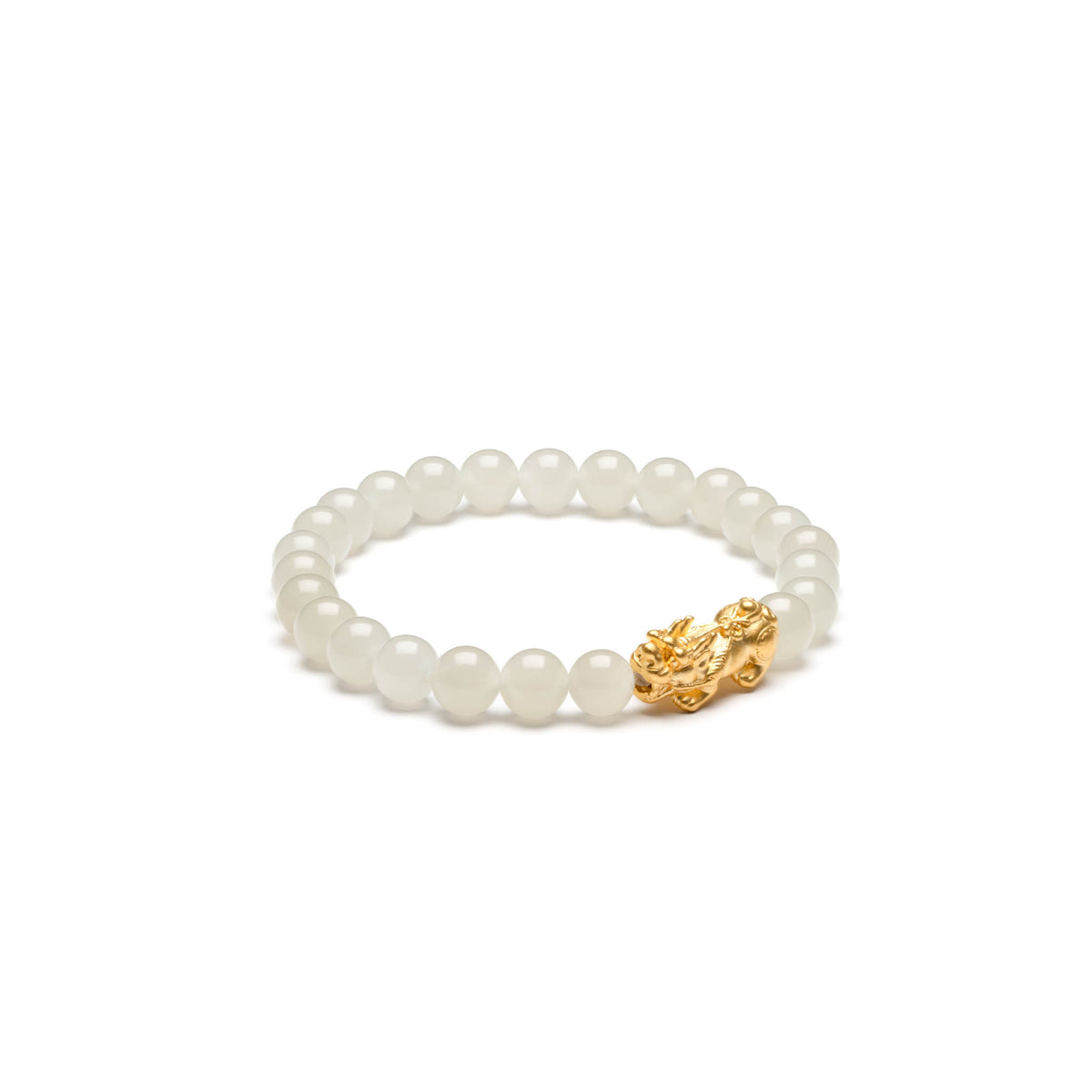 Wealth Harmony Jade Bracelet with 999 Pure Gold Pixiu