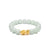 Pale Green Jadeite Jade Bead Bracelet with 24K Gold Pixiu - 10mm