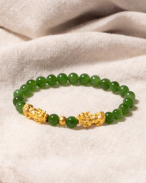 Jade Bracelets with 24K Gold Charms