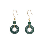 Evergreen Circle Jadeite Earrings – Deep Green Donuts in 18K Yellow Gold