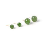 Golden Dew Studs – Nephrite Jade Earrings in 18K Yellow Gold
