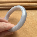 Genuine Type A Pale Lavender Burmese Jade Bangle Bracelet - 61mm Half Moon
