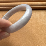 Genuine Type A Pale Lavender Burmese Jade Bangle Bracelet - 61mm Half Moon