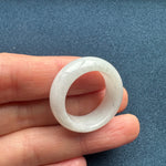 Authentic White Jadeite Jade Ring- US 9.25