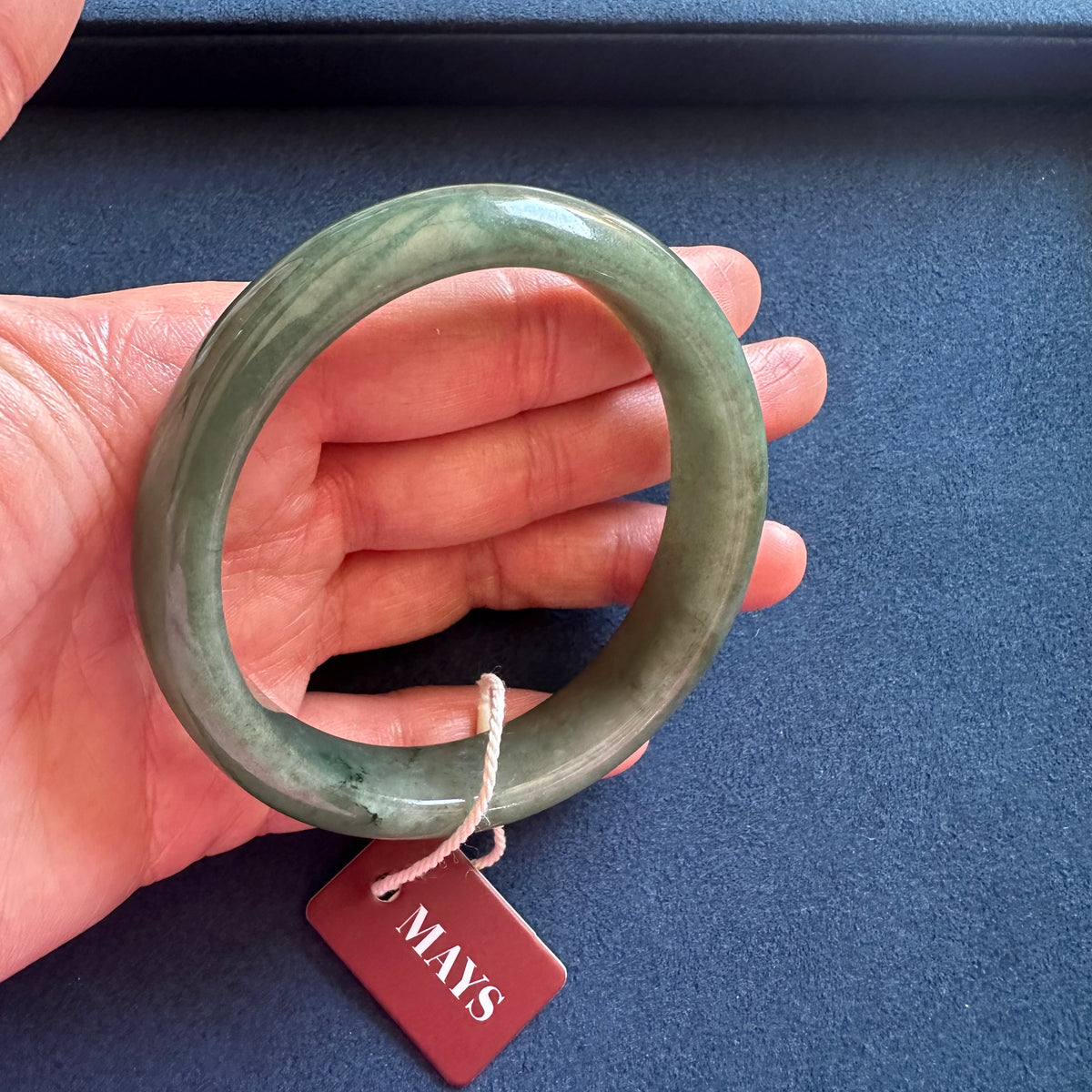 57.3mm Green Jade Bangle Bracelet