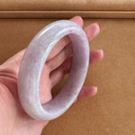 Genuine Natural Light Lavender Jadeite Jade Bangle Bracelet - 60mm Half Moon