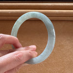 Genuine Grade A Light Green Traditional Jade Bangle Bracelet - 63mm Semi Round