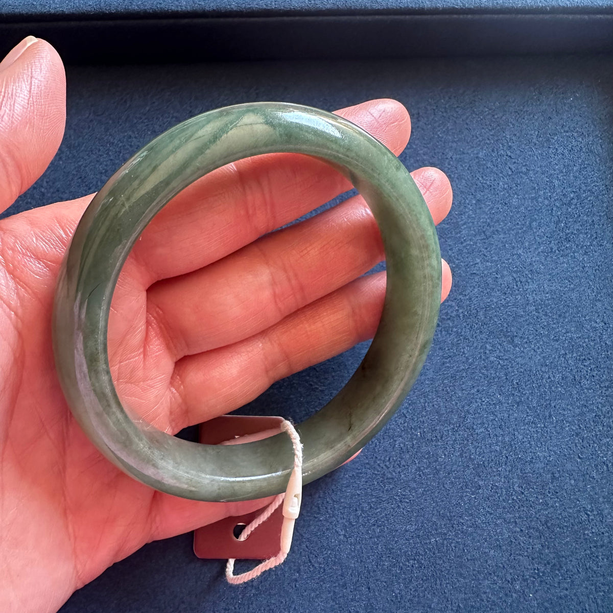 57.3mm Green Jade Bangle Bracelet