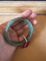 Genuine Grade A Green Jadeite Jade Bangle - 57mm Half Moon