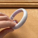 Certified Grade A Lavender Burmese Jade Bracelet - 60mm Half Moon