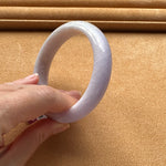 Certified Grade A Lavender Burmese Jade Bracelet - 60mm Half Moon