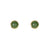 Jade Halo – Round Green Jade Cabochon Stud Earrings in Sterling Silver or Gold Vermeil