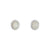 Lotus Glow – White Jade Oval Stud Earring with Filigree Frame in Sterling Silver