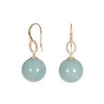 Jade Whisper Drop Earrings – Light Green Jadeite with Diamonds in 18K Yellow Gold