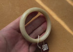 Grade A Ivory Traditional Jade Bangle - 59mm Half Moon