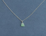 Apple Green Baby Footprint Jadeite Jade Pendant - 18K White Gold