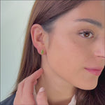 Jade Petal – Marquise Green Jade Stud Earrings in Gold Plated Sterling Silver