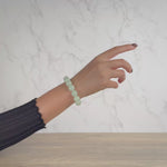 Translucent Light Green Jadeite Jade Bead Bracelet - 12mm