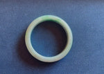 Certified Grade A Light Grey with Apple Green Pattern Jadeite Bangle Bracelet - 58mm Half Moon