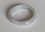 Genuine Natural Lavender with green Traditional Jade Bracelet - 58mm Half Moon