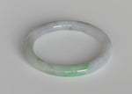 Genuine Grade A Faint Lavender and Pale Green with Emerald Green Traditional Jade Bangle Bracelet - 53mm Petite Round