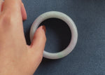 Genuine Grade A Light Green and Lavender Jade Bracelet - 53mm Half Moon