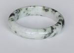 Certified Untreated Light Green and Lavender with Dark Green Patterns Jadeite Bracelet - 58mm Half Moon