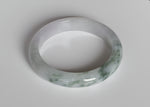 58.7mm White and Green Patterns Jade Bangle Bracelet